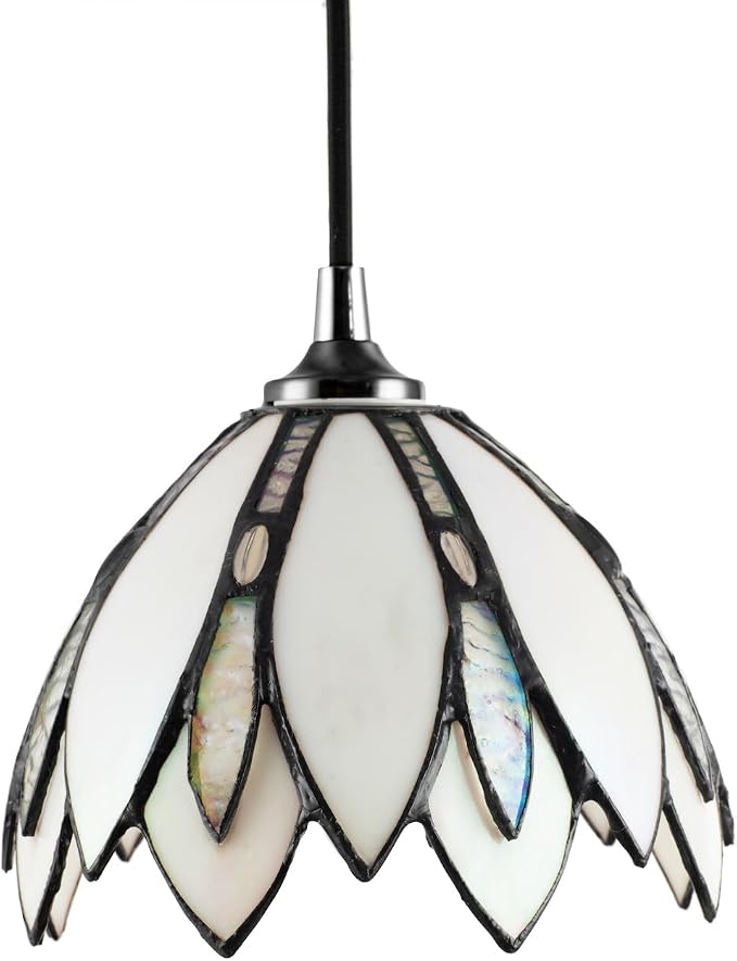 Opal White Tiffany Stained Glass Pendant Shade
