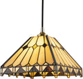 Amber Art Deco Tiffany Stained Glass Pendant Shade