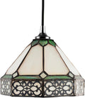 Amber Green Tiffany Stained Glass Pendant Shade