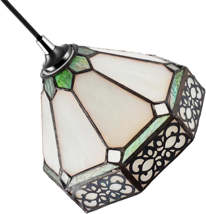 Amber Green Tiffany Stained Glass Pendant Shade