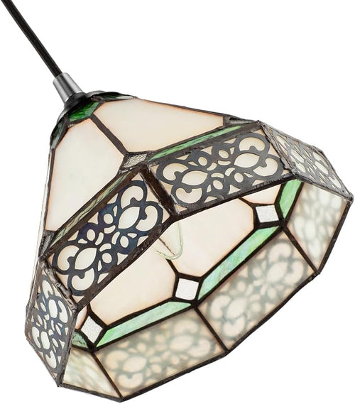 Amber Green Tiffany Stained Glass Pendant Shade